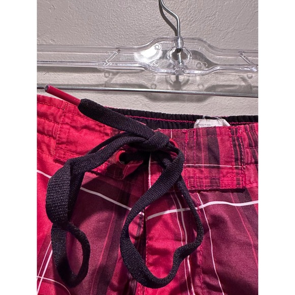 Speedo Men's Red Plaid Cargo Swim Trunks Size Medium - Picture 4 of 6